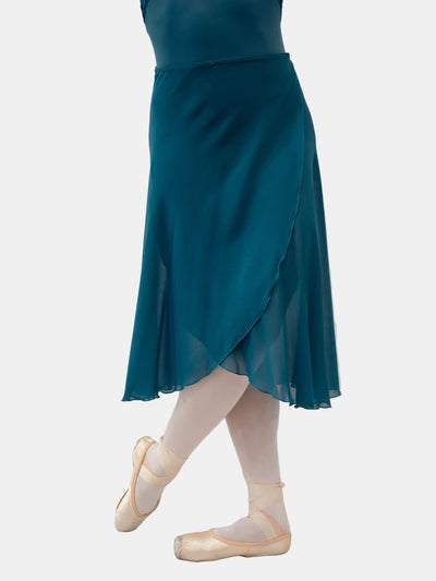 Petrol Wrap Long Dance Skirt MP355 for Women by Atelier della Danza MP