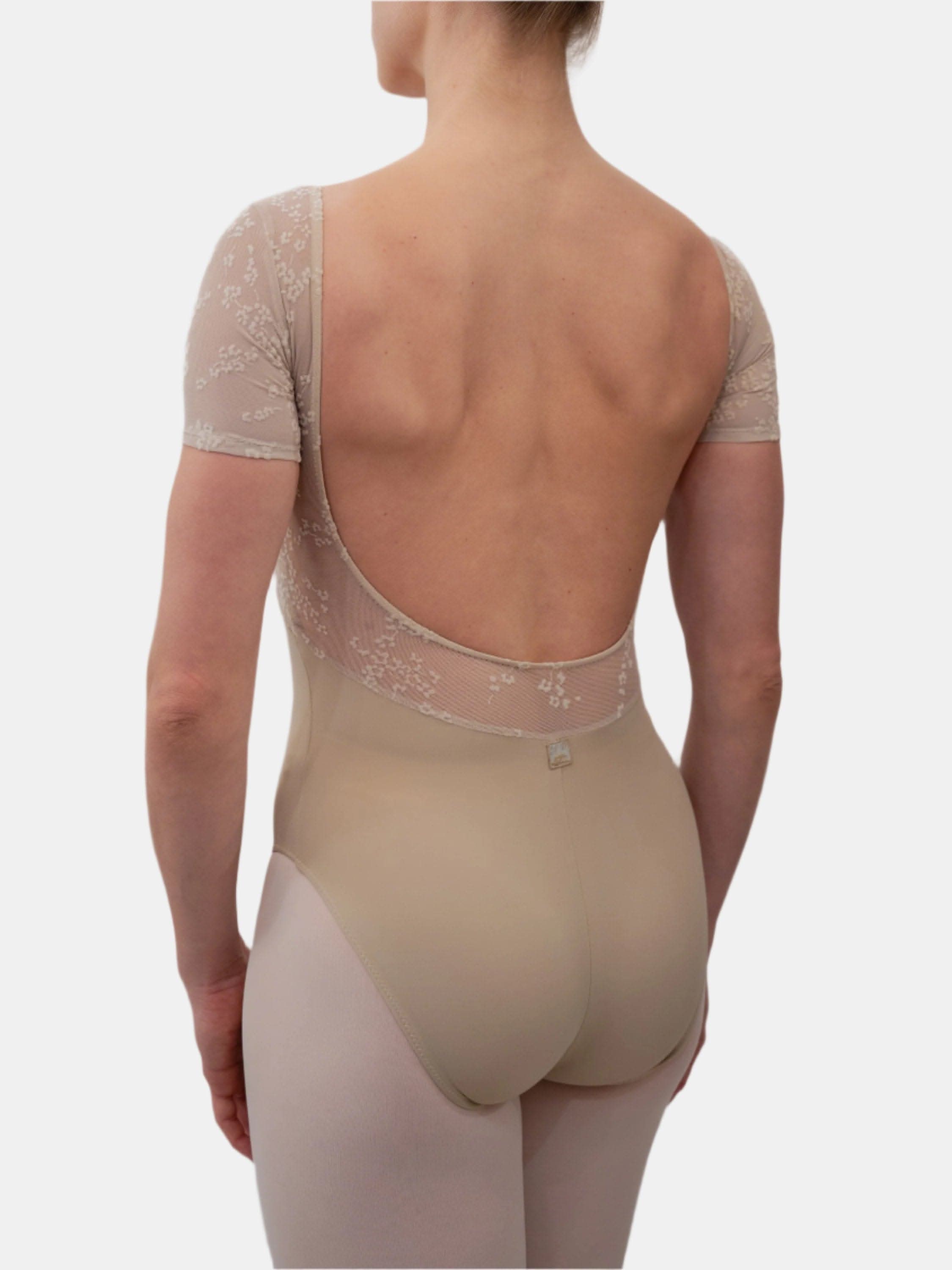 Beige Short Sleeve Dance Leotard MP633 - Atelier della Danza MP Beige Short Sleeve Dance Leotard MP633 - Atelier della Danza MP