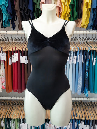 Black Velvet Dance Spaghetti Straps Leotard MP201 for Women by Atelier della Danza MP 