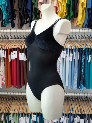Black Velvet Dance Spaghetti Straps Leotard MP201 for Women by Atelier della Danza MP 