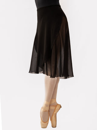 Black Wrap Long Dance Skirt MP355 for Women by Atelier della Danza MP