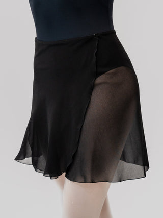 Black Wrap Short Dance Skirt MP345 for Women by Atelier della Danza MP