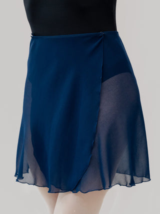 Blue Wrap Short Dance Skirt MP345 for Women by Atelier della Danza MP