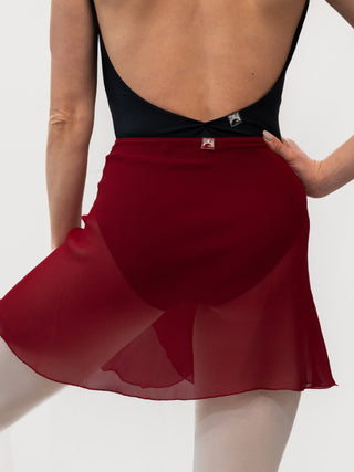 Bordeaux Wrap Short Dance Skirt MP345 for Women by Atelier della Danza MP
