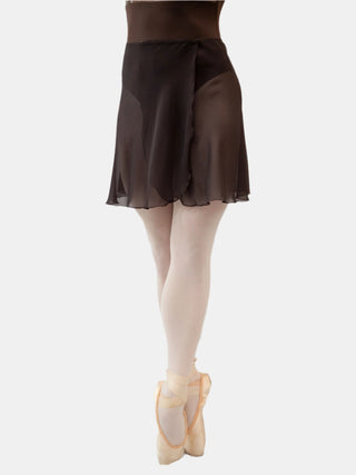 Brown Georgette Wrap Short Dance Skirt MP345 for Women by Atelier della Danza MP