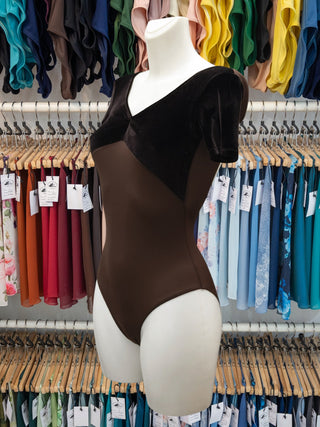 Brown Dance Short Sleeve Leotard MP265 for Women by Atelier della Danza MP