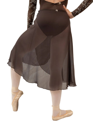 Brown Wrap Long Dance Skirt MP355 for Women by Atelier della Danza MP