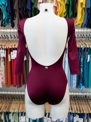 Burgundy Dance 3/4 Sleeve Leotard for Women by Atelier della Danza MP