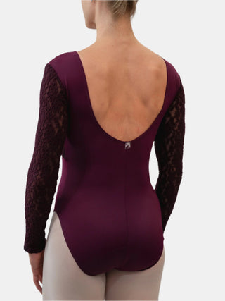 Burgundy Lace Dance Long Sleeve Leotard MP617 for Women by Atelier della Danza MP