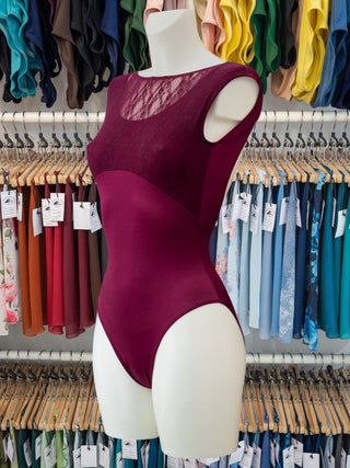 Burgundy Lace Dance Leotard for Women by Atelier della Danza MP