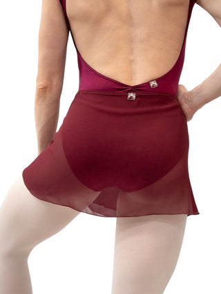 Burgundy Wrap Short Dance Skirt MP301 for Women by Atelier della Danza MP