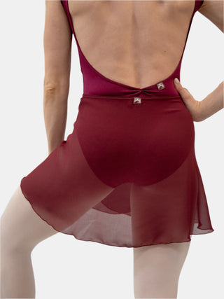 Burgundy Wrap Short Dance Skirt MP345 for Women by Atelier della Danza MP