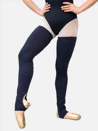 Dark Navy Long Dance Leg Warmers MP907 for Women and Men by Atelier della Danza MP