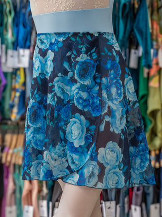 Floral Blue Wrap Long Dance Skirt MP339 for Women by Atelier della Danza MP