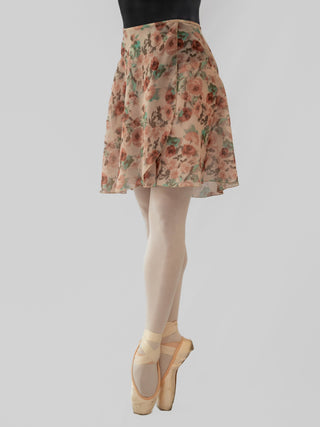 Floral Brown Wrap Long Dance Skirt MP339 for Women by Atelier della Danza MP