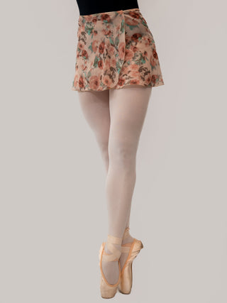 Floral Blue Wrap Short Dance Skirt MP302 for Women by Atelier della Danza MP