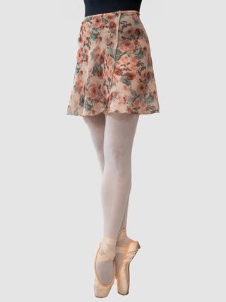 Floral Brown Wrap Short Dance Skirt MP345 for Women by Atelier della Danza MP