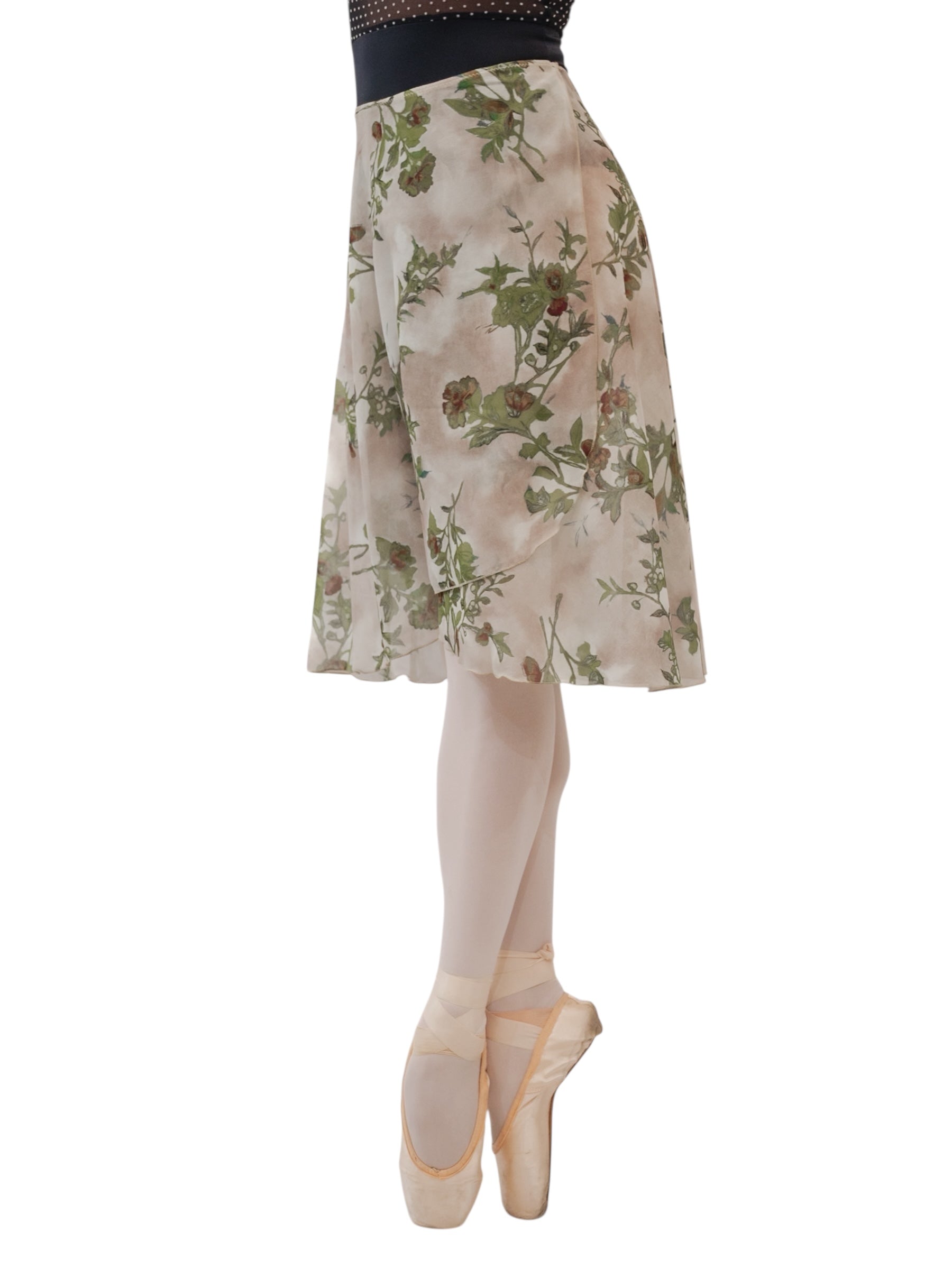 Floral Green Wrap Long Dance Skirt MP310 Atelier della Danza MP