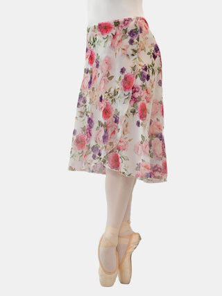 Floral White Wrap Long Dance Skirt MP355 for Women by Atelier della Danza MP