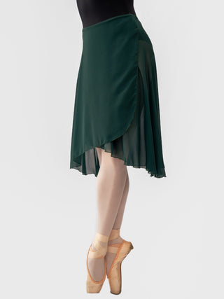 Green Wrap Long Dance Skirt MP310 for Women by Atelier della Danza MP