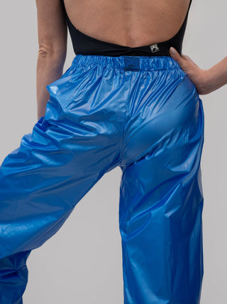Laminate Blue Warm-up Dance Trash Bag Pants MP5003 for Women and Men by Atelier della Danza MP