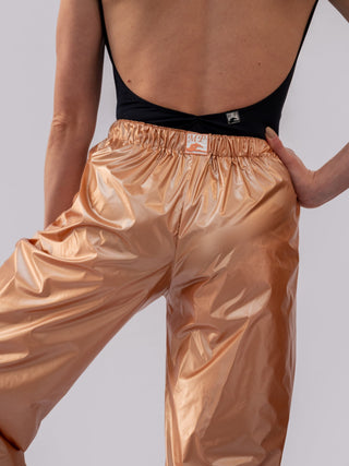 Laminate Peach Warm-up Dance Trash Bag Pants MP5003 for Women and Men by Atelier della Danza MP