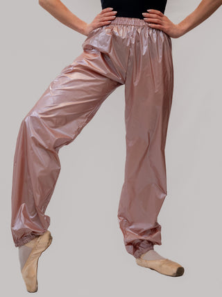 Laminate Pink Warm-up Dance Trash Bag Pants MP5003 for Women and Men by Atelier della Danza MP