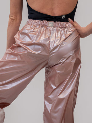 Laminate Pink Warm-up Dance Trash Bag Pants MP5003 for Women and Men by Atelier della Danza MP
