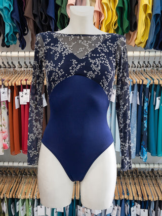 Navy Long Sleeve Dance Leotard for Women by Atelier della Danza MP - Style MP635