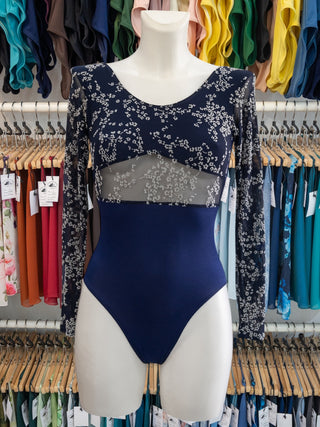 Navy Long Sleeve Dance Leotard for Women by Atelier della Danza MP - Style MP783
