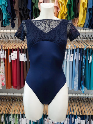 Navy Dance Short Sleeve Leotard MP633 for Women by Atelier della Danza MP