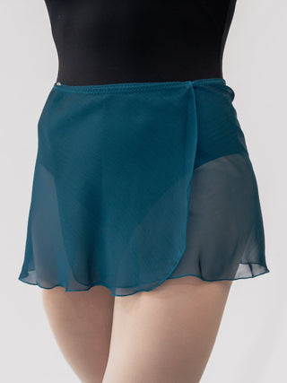 Petrol Chiffon Wrap Short Dance Skirt MP301 for Women by Atelier della Danza MP