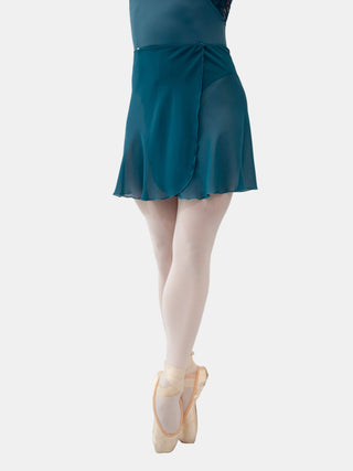 Petrol Wrap Short Dance Skirt MP345 for Women by Atelier della Danza MP