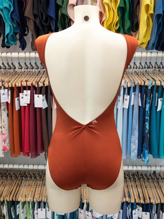 Rust Boatneck Lace Sleeveless Dance Leotard MP756 for Women by Atelier della Danza MP