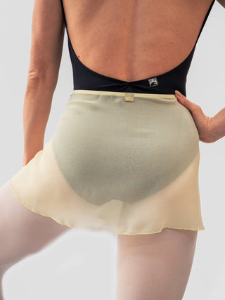 Straw Yellow Wrap Short Dance Skirt MP301 for Women by Atelier della Danza MP