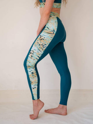 Women's Petrol 7/8 Leggings for Yoga and Fitness Workouts by LENA Activewear
