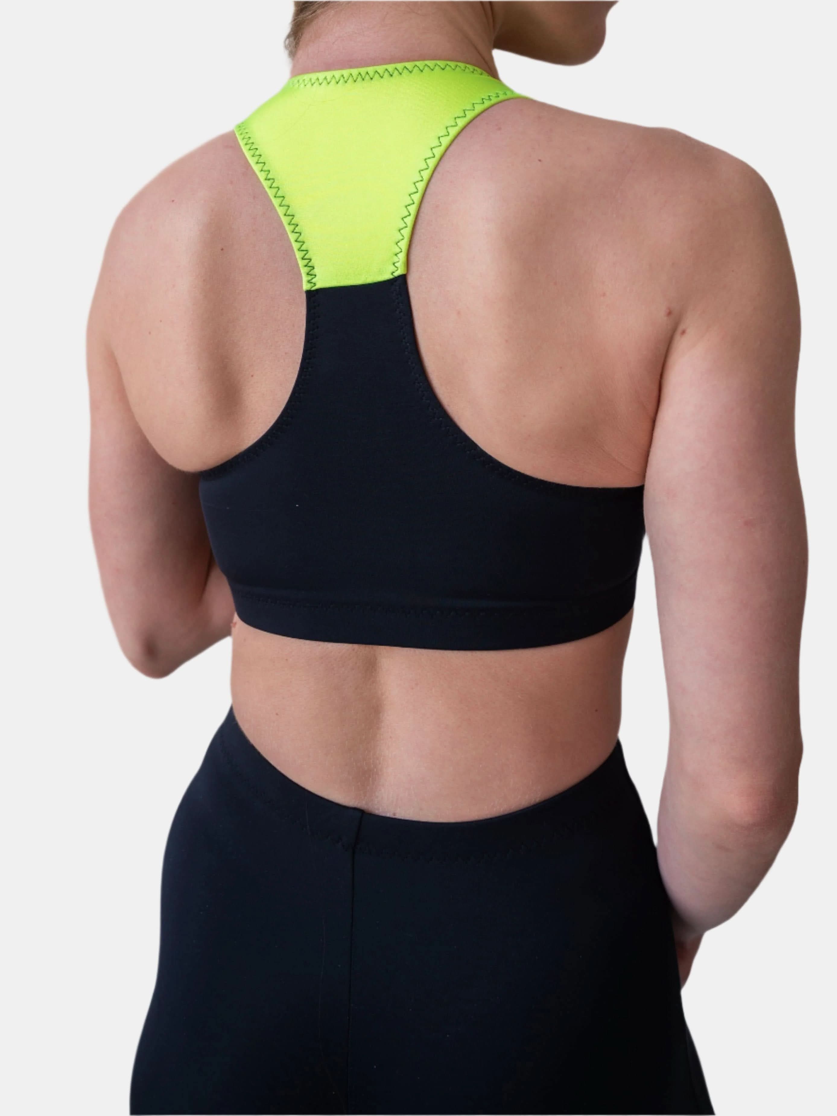 Women s Black Yellow Crop Top for Fitness Atelier della Danza MP