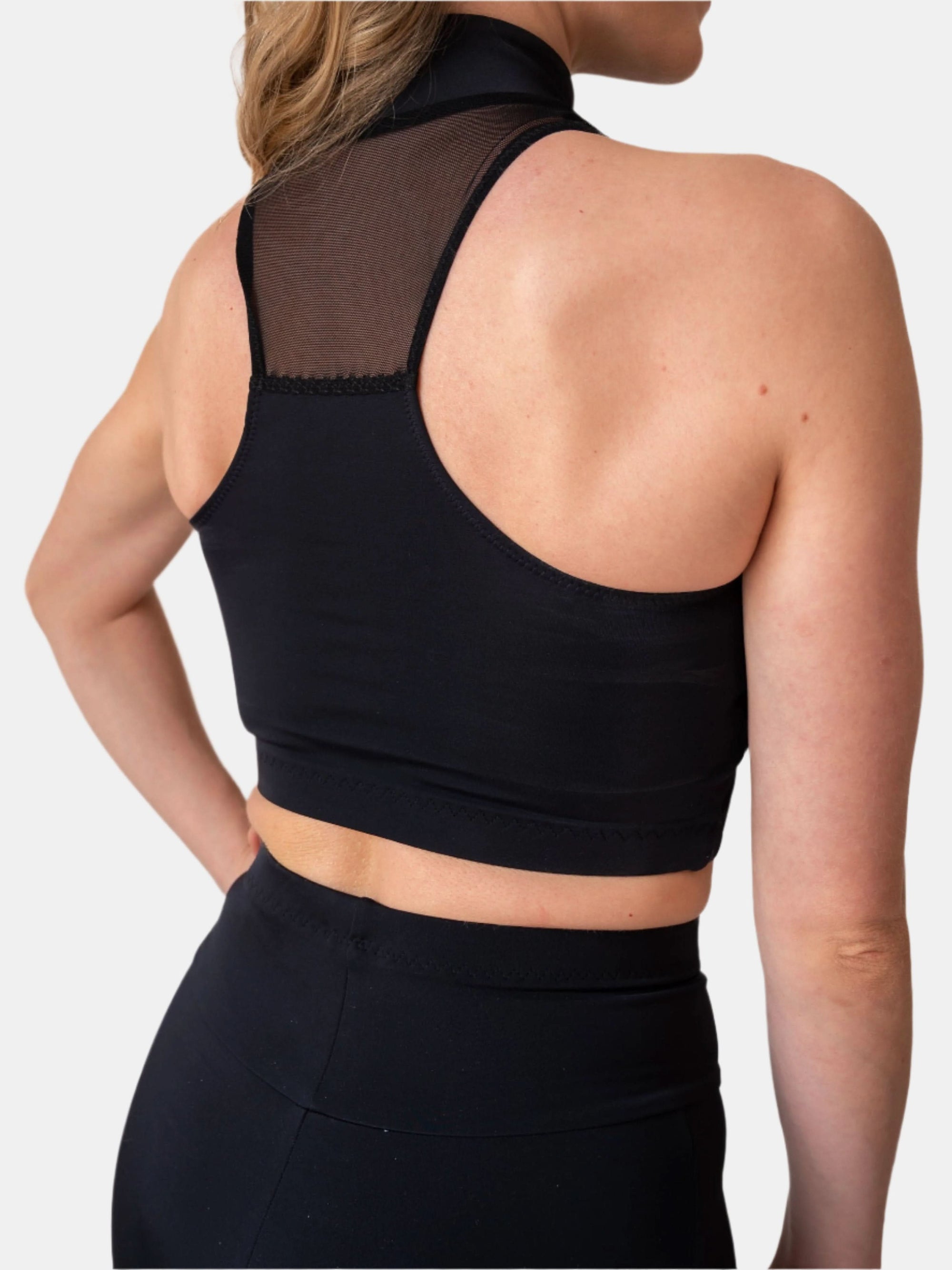 Black High Neck Crop Top Leucosia - XS / Black