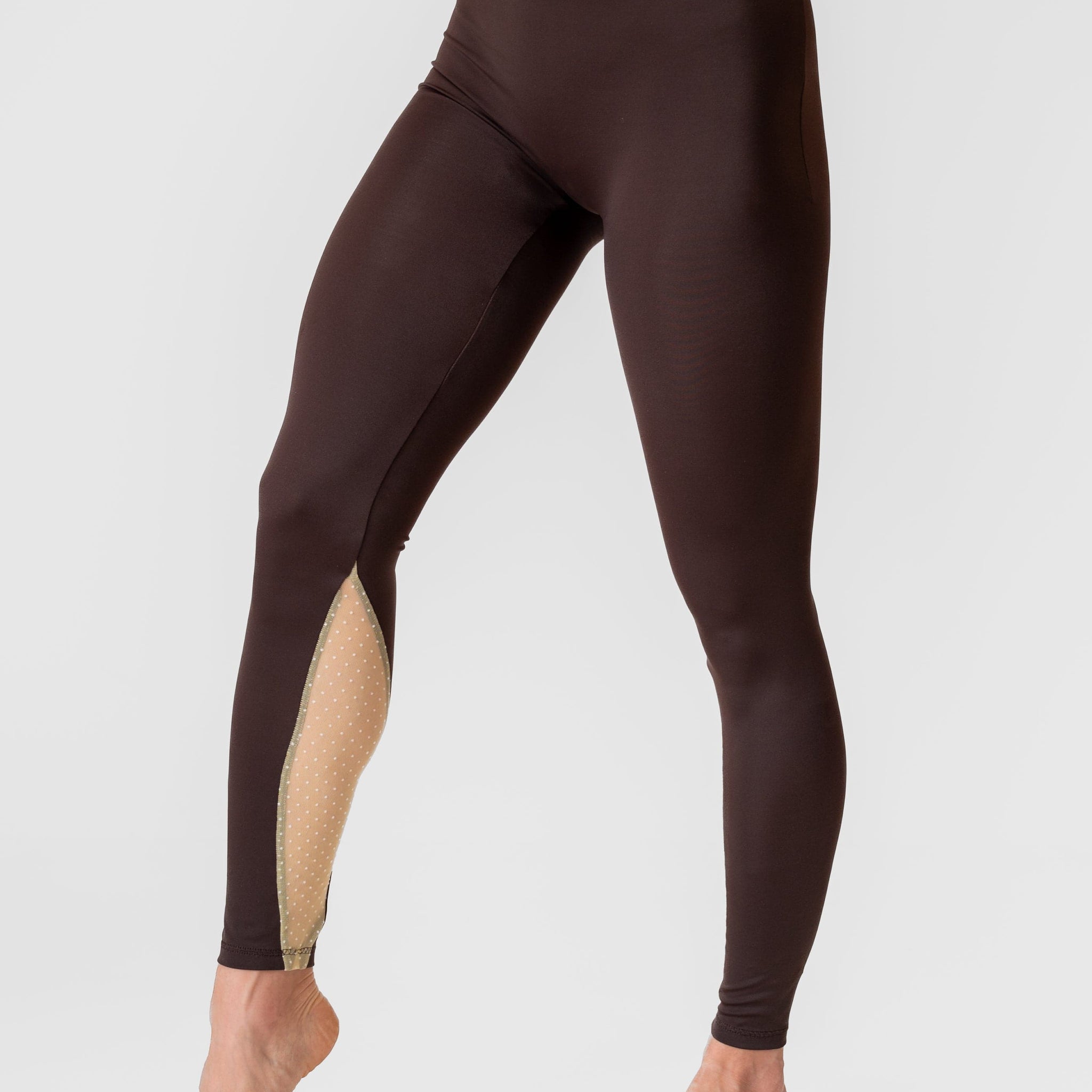 Women's Brown 7/8 Leggings for Yoga and Fitness Workouts by LENA Activewear
