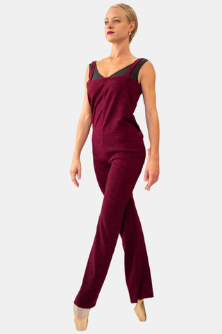 Burgundy Warm-up Dance Overalls for Women and Men Atelier della Danza MP