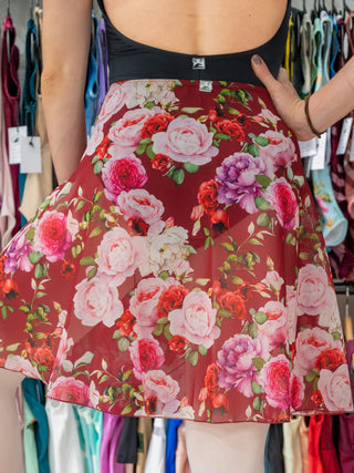 Floral Bordeaux Wrap Long Dance Skirt MP339 for Women by Atelier della Danza MP
