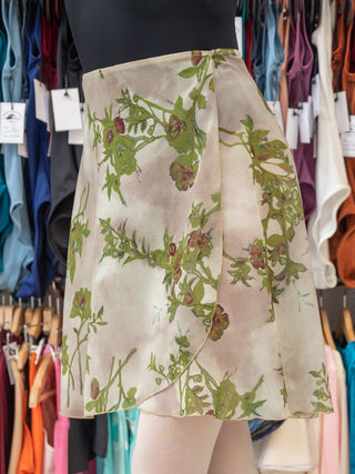 Floral Green Wrap Long Dance Skirt MP339 for Women by Atelier della Danza MP