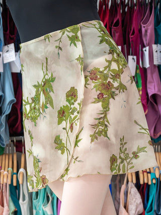 Floral Green Wrap Short Dance Skirt MP345 for Women by Atelier della Danza MP