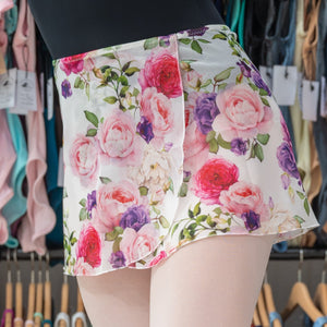 Floral White Wrap Short Dance Skirt MP302 for Women by Atelier della Danza MP
