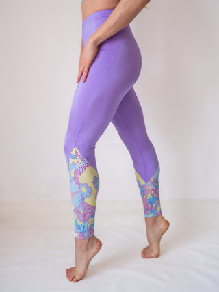Women's Lilac 7/8 Leggings for Yoga and Fitness Workouts by LENA Activewear