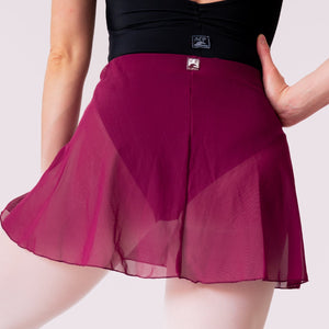 Red-purple Pull-on Dance Short Skirt for Girls and Women by Atelier della Danza MP