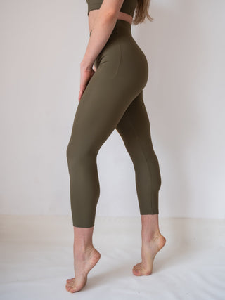 Women's Sage Green Capri Leggings for Yoga and Fitness Workouts by LENA Activewear
