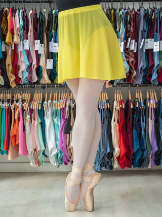 Yellow Pull-on Dance Skirt Above Knee for Girls and Women by Atelier della Danza MP